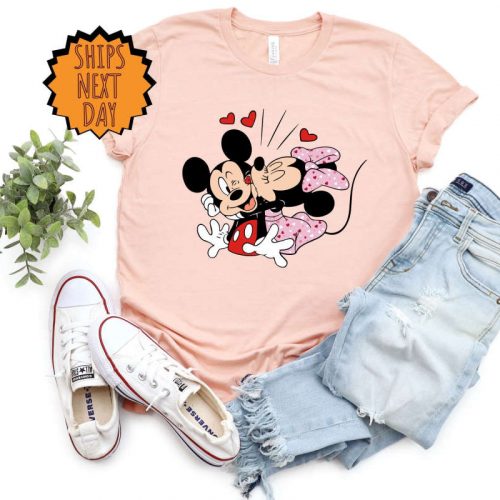 Valentine’s Day Mickey and Minnie love Shirt ,Disney Couples love Shirt, Disneyland Heart Shirt, Disney Valentine’s Day, Gift For Girlfriend