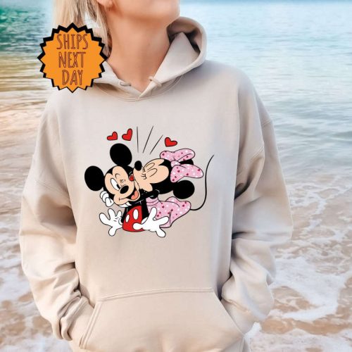 Valentine’s Day Mickey and Minnie love Sweatshirt ,Disney Couples Hoodie, Disneyland Sweatshirt, Disney Valentine’s Day, Gift For Girlfriend