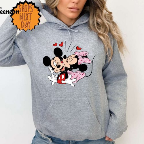 Valentine’s Day Mickey and Minnie love Sweatshirt ,Disney Couples Hoodie, Disneyland Sweatshirt, Disney Valentine’s Day, Gift For Girlfriend