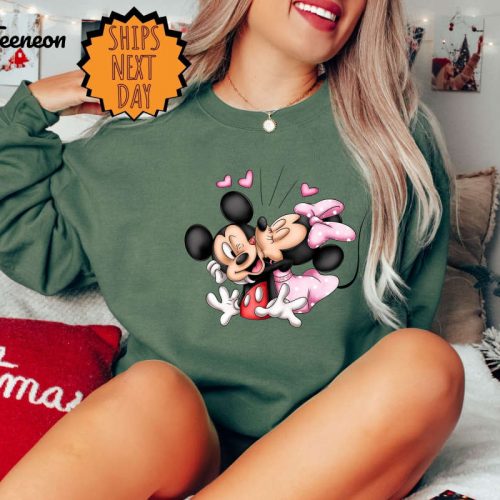 Valentine’s Day Mickey and Minnie Sweatshirt ,Disney Couples Hoodie, Disneyland Sweatshirt, Disney Valentine’s Day, Gift For Girlfriend Tee