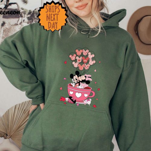 Valentines Day Disney Cup Sweatshirt, Magical Castle Hoodie, Disneyland Balloons Shirt ,Valentines Day Disney Sweatshirt ,Disney Family Trip