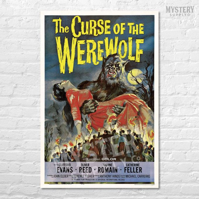 The Curse of the Werewolf 1961 Vintage Horror Monster Movie Poster for Home Decor Gift
