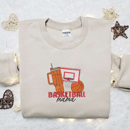 Score Big with Basketball Mom Embroidered Shirt – Sports Gift Idea for Mother s Day