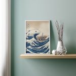 Jaws / The Great Wave Cover Jaws Poster for Home Decor Gift / Minimalist Movie Poster for Home Decor Gift / Vintage Retro Art Print / Custom Poster for Home Decor Gift Wall Art Print