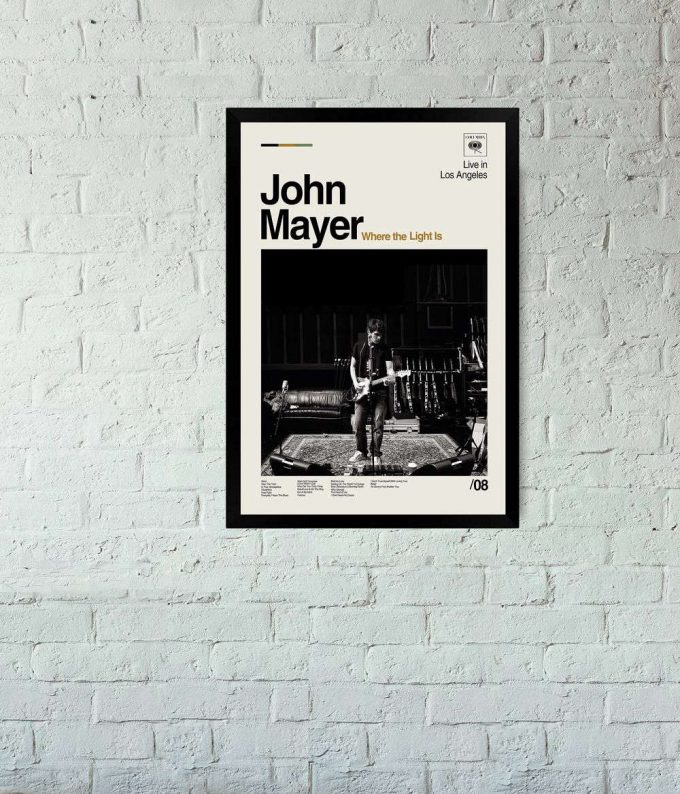 John Mayer Where the light is Album Poster for Home Decor Gift – John Mayer – Minimalist Art – Vintage Poster for Home Decor Gift