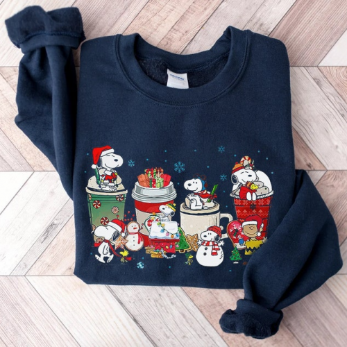 Snoopy Coffee Latte Xmas Shirt: Festive Holiday Apparel for Peanuts Lovers!