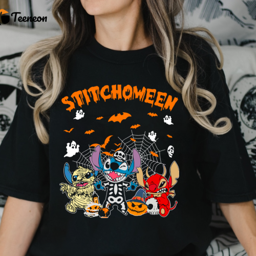 Spook up your Halloween with the Stitchoween Halloween Stitch Shirt – Perfect for Trick or Treating!