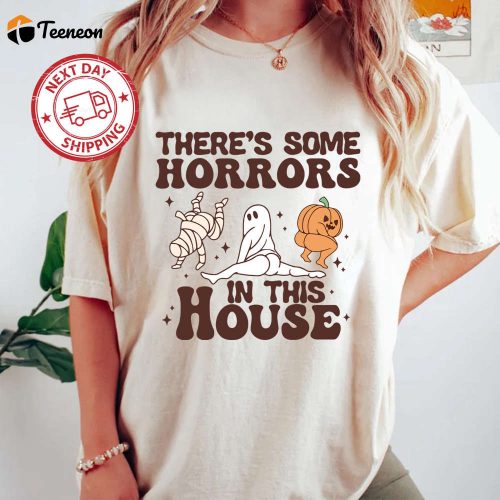 Spooky Season Halloween Shirt – Horrors In This House Funny Pumpkin Design Halloween Gifts