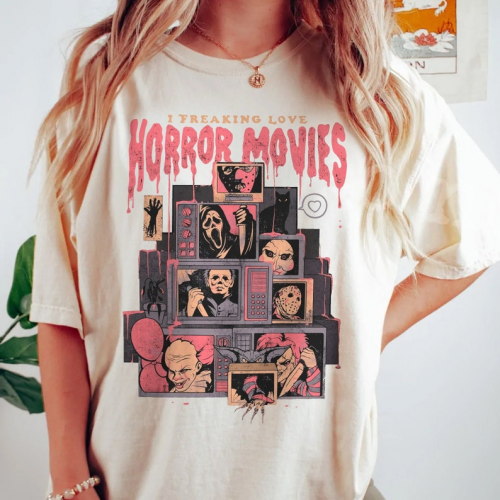 Spooktacular Vintage 90s Halloween Movies Shirt – Retro Horror Film Inspired Apparel