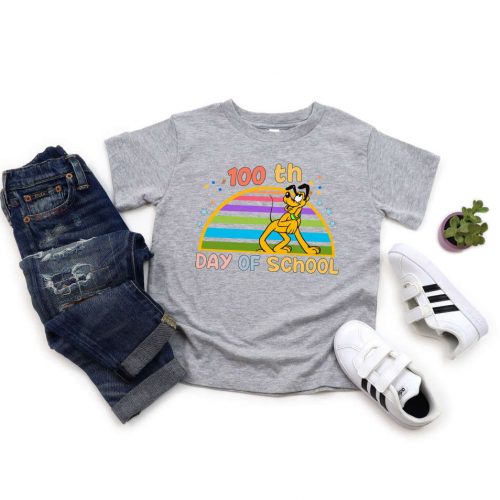 Celebrate 100th Days with Disney: Mickey & Minnie Mouse Cartoon School Shirt for Teachers