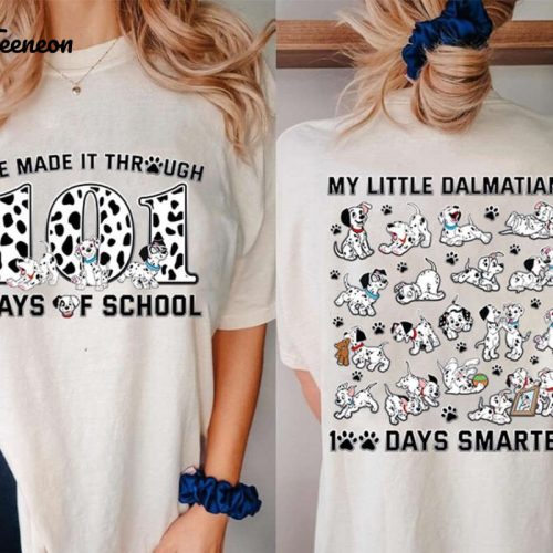 101 Days of School Shirt: Celebrate 101 Days Smarter with Dalmatian Dog Print Perfect Back to School Gift for Teachers