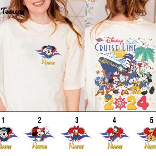 Disneyland Cruise Line Shirt: 2-Sided Mickey And Friends 2024 Family Trip Group Matching