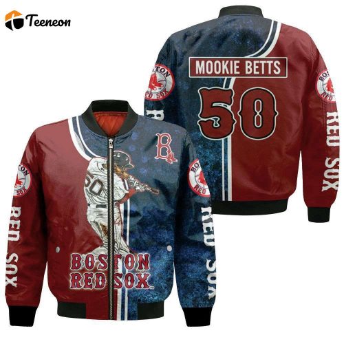 50 Mookie Betts Boston Red Sox Bomber Jacket  – Gift for Men Women