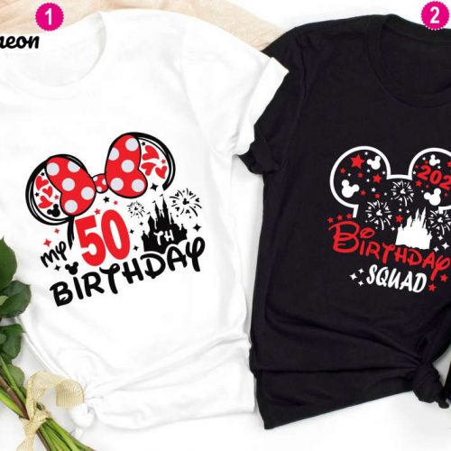 Disney Birthday Squad Te – Fun 50th Birthday Shirt for Women – Minnie 50 Years Old – Perfect Gift for 50th Birthday!