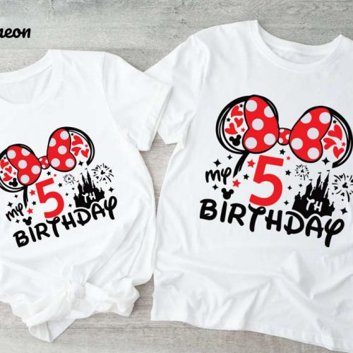 Disney Birthday Squad T-Shirt: 5th Birthday Shirt for Minnie Perfect Gift Tee