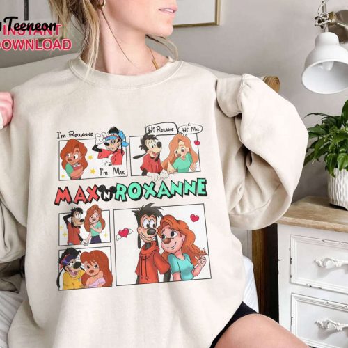 Disneyland Couple Shirts – Goofy Movie Max & Roxanne PNG Family Trip Vacation 2024 Digital Download