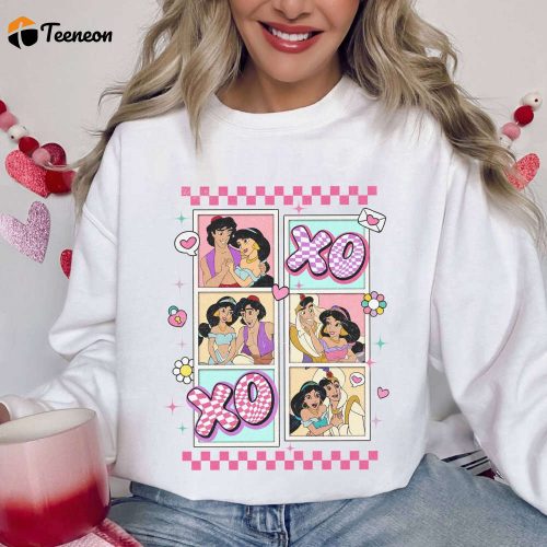 Aladdin Jasmine XoXo Valentine Sweatshirt – Couple Shirt Be Mine Retro Tee: Couple Matching Gift