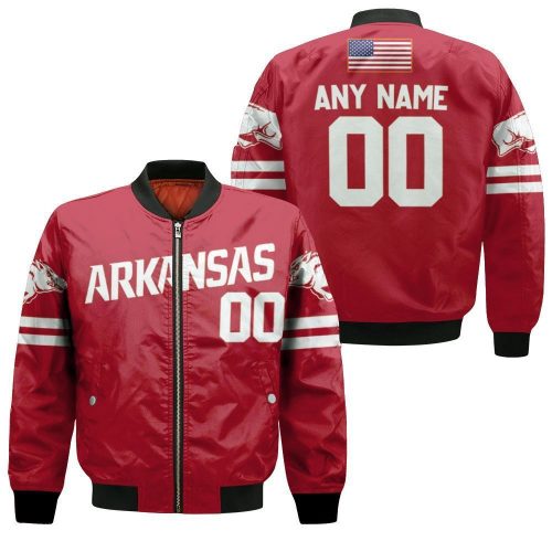 Arkansas Razorbacks Razorbacks College Red Baseball Designed Allover Cutstom Gift For Arkansas Fans Bomber Jacket  – Gift for Men Women