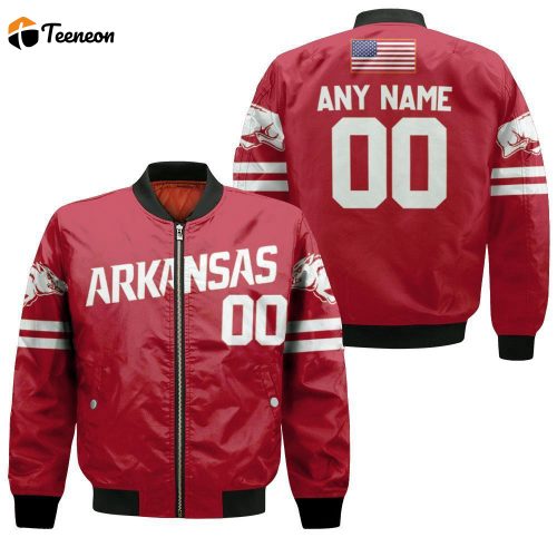 Arkansas Razorbacks Razorbacks College Red Baseball Designed Allover Cutstom Gift For Arkansas Fans Bomber Jacket  – Gift for Men Women