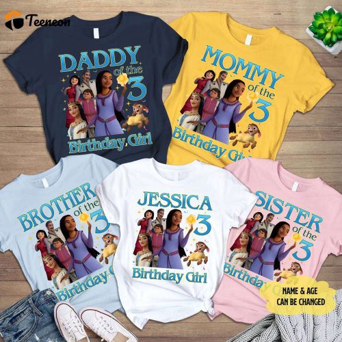 Magical Asha Princess Wish Movie Birthday Shirts: Celebrate with Birthday Girl Squad