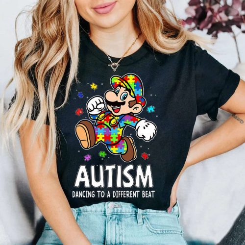 Autism Mario Shirt: Super Mario Family Custom Shirts & Kids Costume – Unique Designs for Autism Awareness