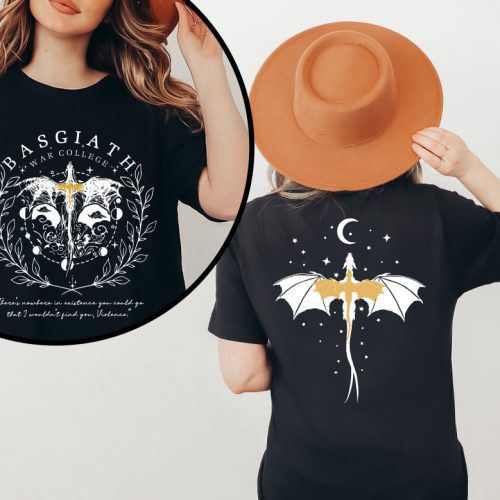 Get Your Basgiath War College Sweatshirt Dragon T-shirt & More! Shop the Fantasy Book Shirt Dragon Rider Tee Riders Quadrant & Iron Flame Shirt – 2 Sided Print Available