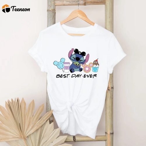 Magical Disney Family Shirts: Best Day Ever Stitch & Baby Yoda Snacks Disneyland & Disneyworld Kids & Ears