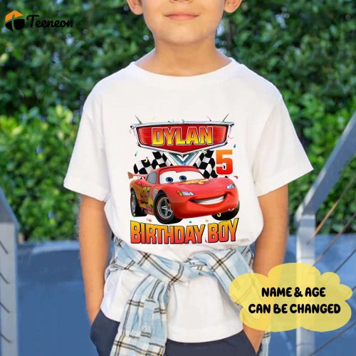 Fun & Stylish Cars Lightning Mcqueen Birthday Shirts for Boys Any Age & Family Shirts