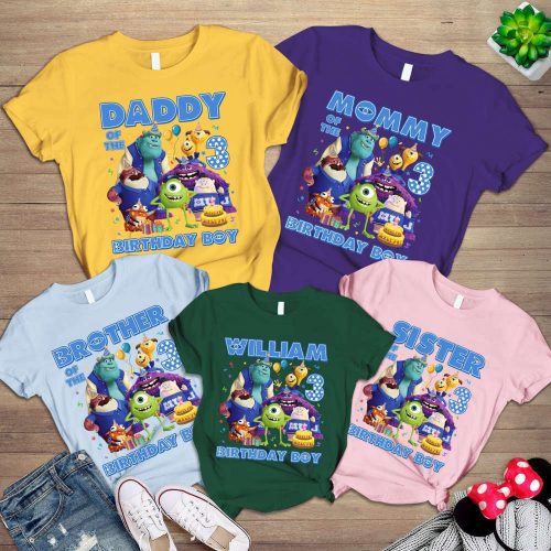 Monsters University Birthday Shirts: Custom Family & Kids Party Tee