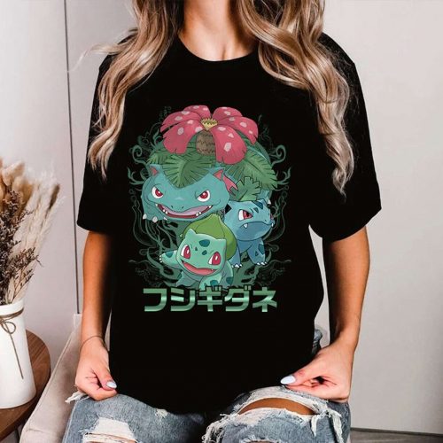 Bulbasaur Anime Shirt PKM Bulbasaur Sweatshirt Eevee Evolution Shirt Bulbasaur Hoodie Anime Lover Gift