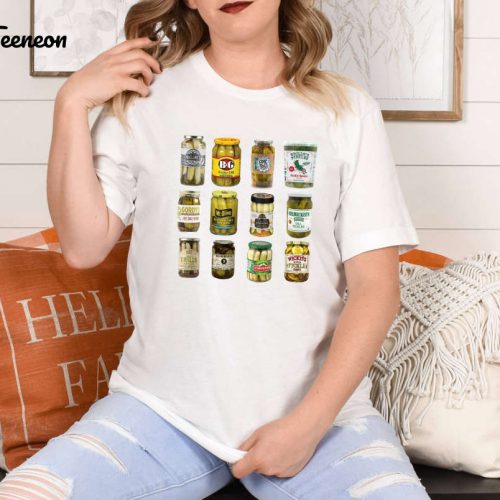 Canned Pickles T-Shirt: Funny Gift for Pickles Lovers Fall Vibe Gardening Top Homemade Canning Season Shirt – Perfect Gift for Her!