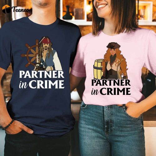 Captain Jack Sparrow Partner in Crime Shirt Pirates of The Caribbean Couple Shirt