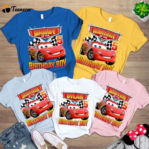 Cars Family Birthday Shirt – Lightning Mcqueen Birthday Boy Costume for Family Birthday Squad