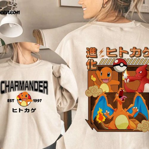 Pokemon Shirt Collection Charmander Eevee Pikachu Bulbasaur & Squirtle Video Game Family Trip Kids Shirt