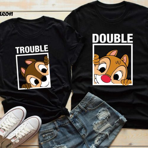 Chip and Dale Double Trouble Shirt: Perfect Disney Couple & Family Shirts for Valentine s Day & Vacation