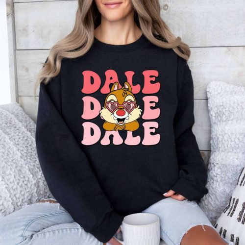 Disney Chip and Dale T-shirt: Funny Valentine Sweatshirt with Heart Design – Perfect Gift for Valentines Day Disney Love Shirt