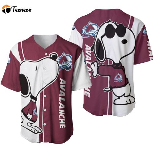 Colorado Avalanche Snoopy Lover Printed Baseball Jersey  – Gift for Men Women- Gift for Women Men