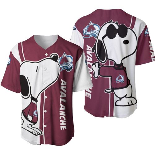 Colorado Avalanche Snoopy Lover Printed Baseball Jersey  – Gift for Men Women- Gift for Women Men