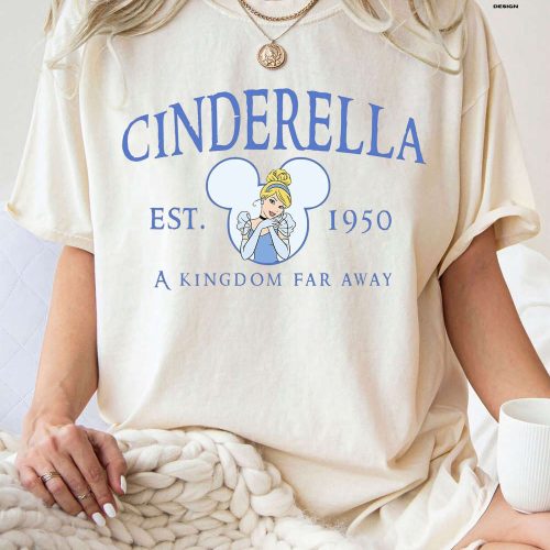 Shop the Comfort Colors® Disney Cinderella Est 1950 Shirt and Unleash Your Inner Disney Princess! Cinderella Shirt for True Disney Fans