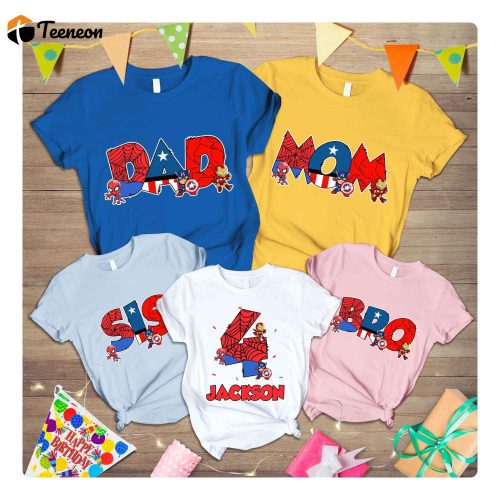 Custom Avengers Family Birthday Shirt Superhero Spiderman Boy Shirt