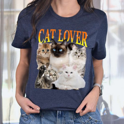 Custom Cat T-shirt & Personalized Pet Love Sweatshirt: Unique Gift for Cat Owners with Custom Text & Photo Shirt Options