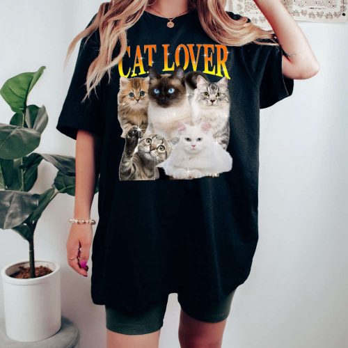 Custom Cat T-shirt & Personalized Pet Love Sweatshirt: Unique Gift for Cat Owners with Custom Text & Photo Shirt Options