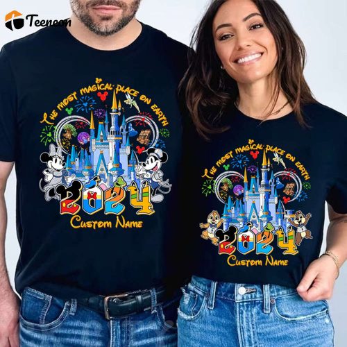 2024 Custom Disneyland Family Vacation Shirt Personalized Disneyworld Trip Outfit The Most Magical Place On Earth