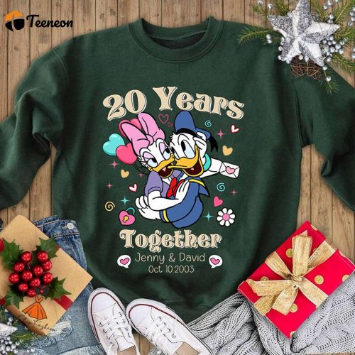 Custom Donald & Daisy Duck Anniversary Shirt Valentines Day Couple Sweatshirt Family Vacation 2024