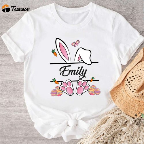 Custom Easter Bunny Shirt – Personalized Name Cute & Monogram Easter Shirt