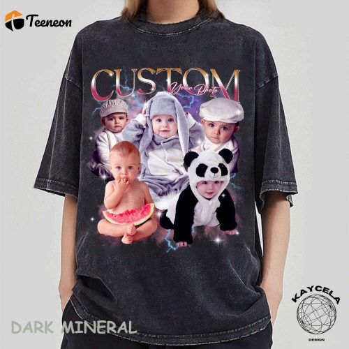 Create Cherished Memories with Custom Kids Photo Shirt – Personalized Retro Collage Baby Shirt Vintage 90 s Graphic Tees Design Your Own Unique Personalized Gift!