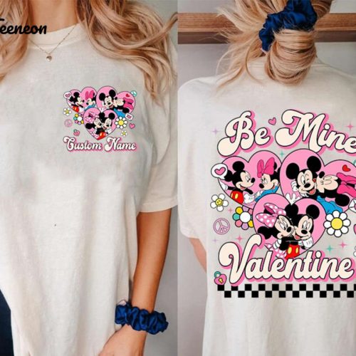 2024 Custom Mickey Minnie Valentine Shirt Sweatshirt Hoodie Disneyland Couple Valentine s Day