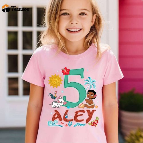 Personalized Moana Birthday Shirts: Disney Princess Girl Family Kids – Disneyland