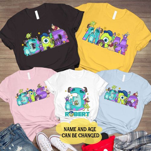 Personalized Monsters Inc Birthday Shirts – Fun Matching Tees for Kids Boys & Girls