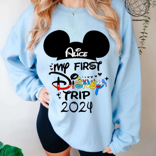 Custom My First Disney Trip 2024 Shirt – Celebrate Your First Disneyworld Trip with a Magical Disney Matching Shirt Disneyland Shirt for Disneyworld Trip Shop Now!